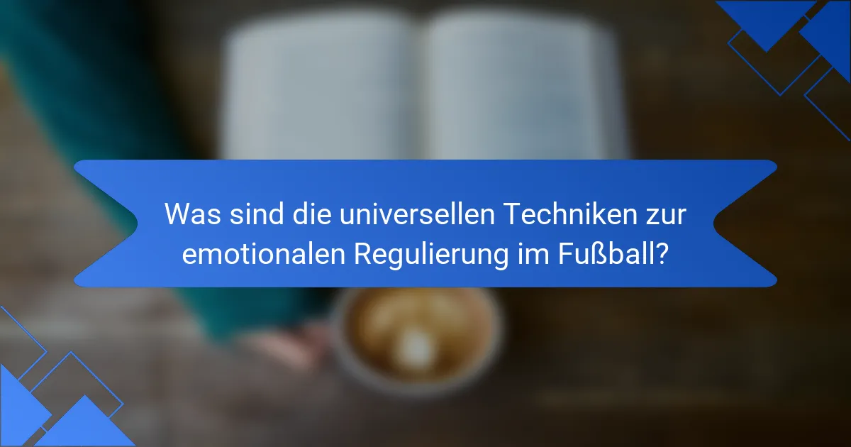 Was sind die universellen Techniken zur emotionalen Regulierung im Fußball?