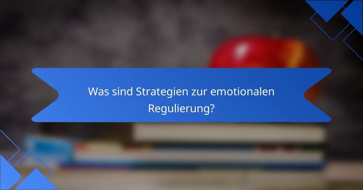 Was sind Strategien zur emotionalen Regulierung?