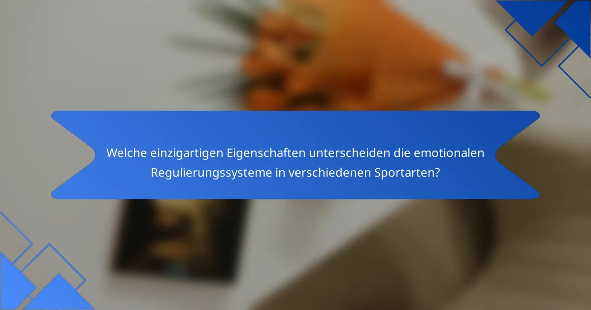 Welche einzigartigen Eigenschaften unterscheiden die emotionalen Regulierungssysteme in verschiedenen Sportarten?
