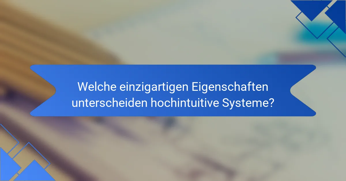 Welche einzigartigen Eigenschaften unterscheiden hochintuitive Systeme?