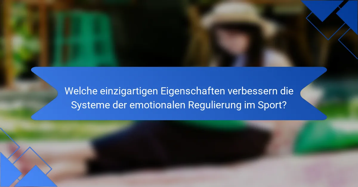 Welche einzigartigen Eigenschaften verbessern die Systeme der emotionalen Regulierung im Sport?