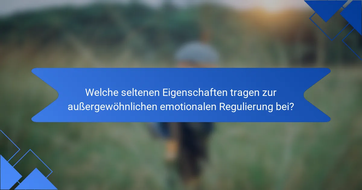 Welche seltenen Eigenschaften tragen zur außergewöhnlichen emotionalen Regulierung bei?
