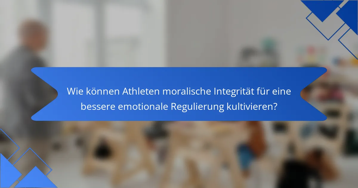 Wie können Athleten moralische Integrität für eine bessere emotionale Regulierung kultivieren?