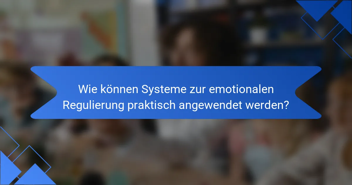 Wie können Systeme zur emotionalen Regulierung praktisch angewendet werden?